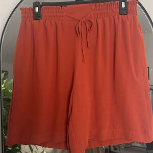 Women's Simply Vera Vera Wang Rust Orange High-Rise Paperbag Waist Shorts size S